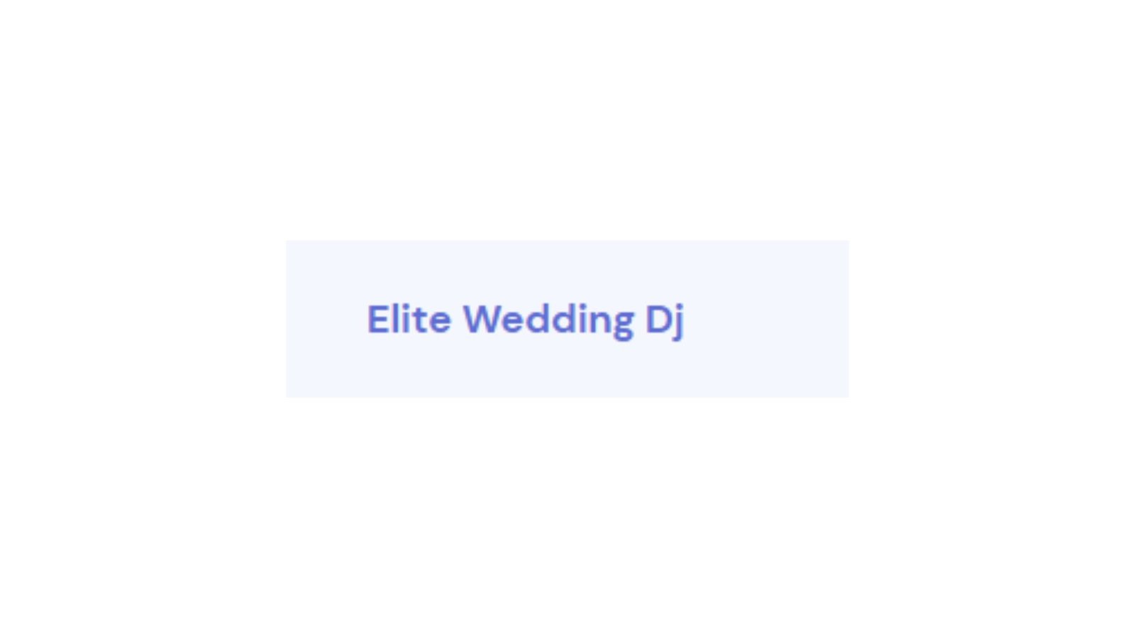 Elite Wedding Dj